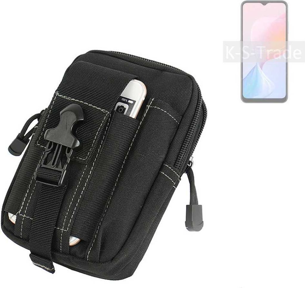 K-S-Trade Gürtel Tasche kompatibel mit Blackview A85 Gürteltasche Holster Schutz Hülle Handy Hülle Smartphone outdoor Handy-Hülle schwarz