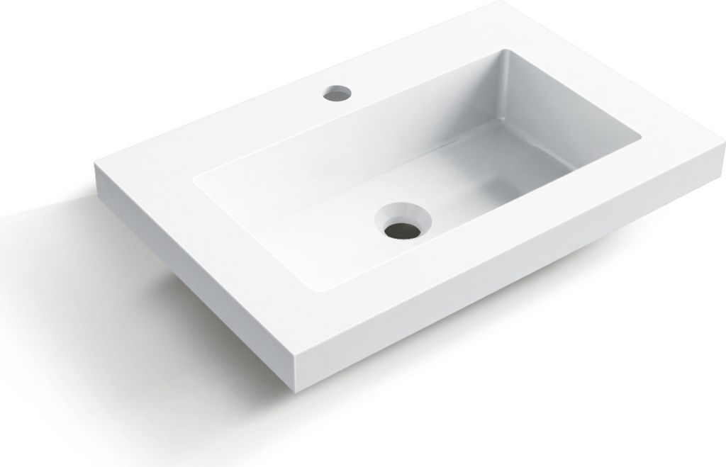 Balneo Waschbecken RICA 60x40 cm Mineralguss weiß rechteckig für Badezimmer