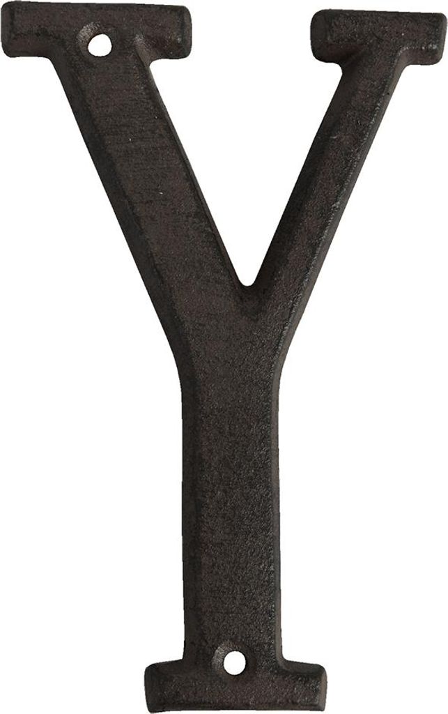 Clayre & Eef Eisen Buschstabe Y 13 cm Braun Eisen