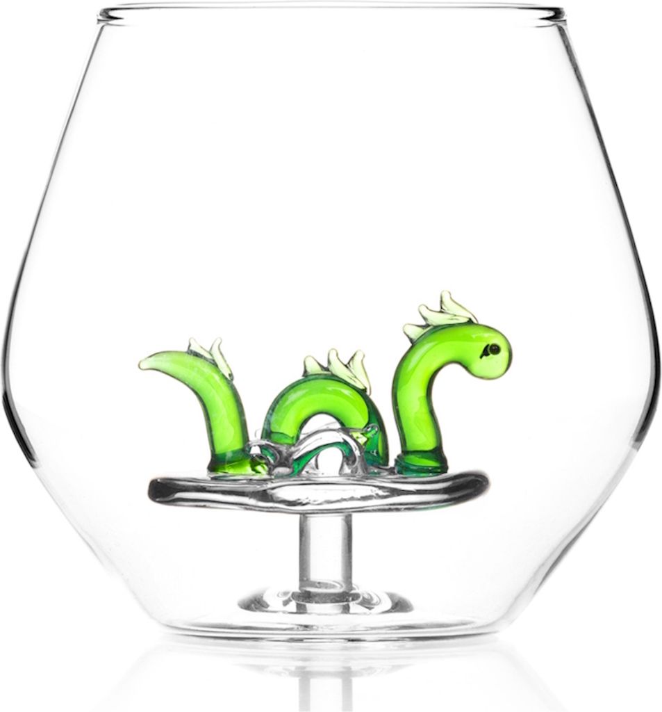 Loch Ness Glas - Scotchglas mit Nessie Glasfigur
