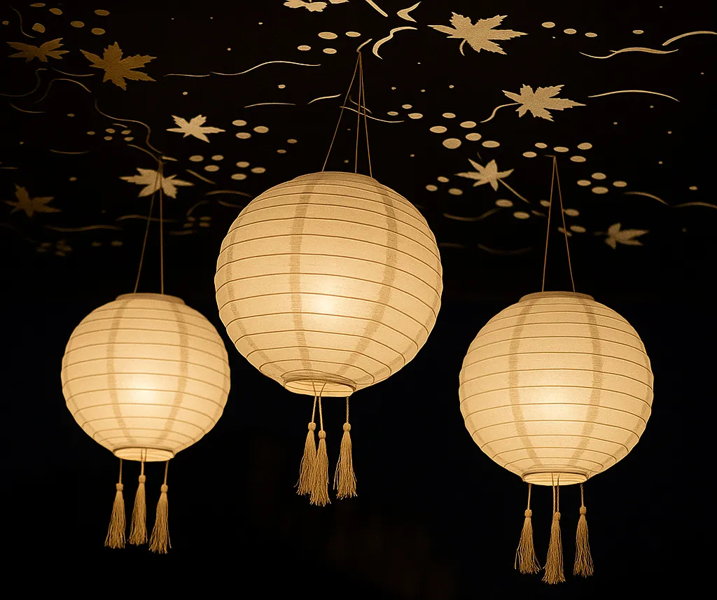 Lanterne chinoise solaire LED blanc chaud lot de 3 pour jardin et fête