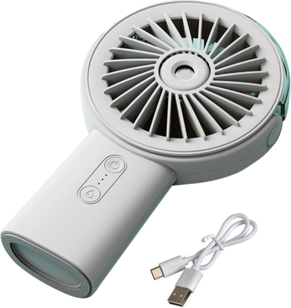 Tragbarer Hand-Nebelventilator mit 3 Geschwindigkeitseinstellungen, kompakte Größe, tragbar, wiederaufladbar, Handventilator mit Wassersprühfunk...