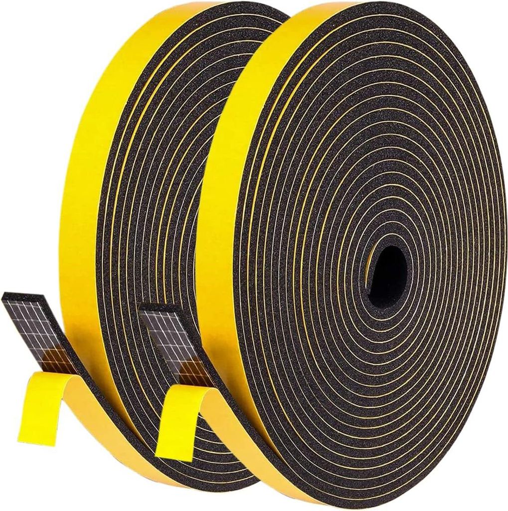 Selbstklebendes Dichtungsband für Türen und Fenster - Türdichtungs-Gummidichtungs-Schaumband für Kollisionse sealing und Schallschutz - 12 mm (...