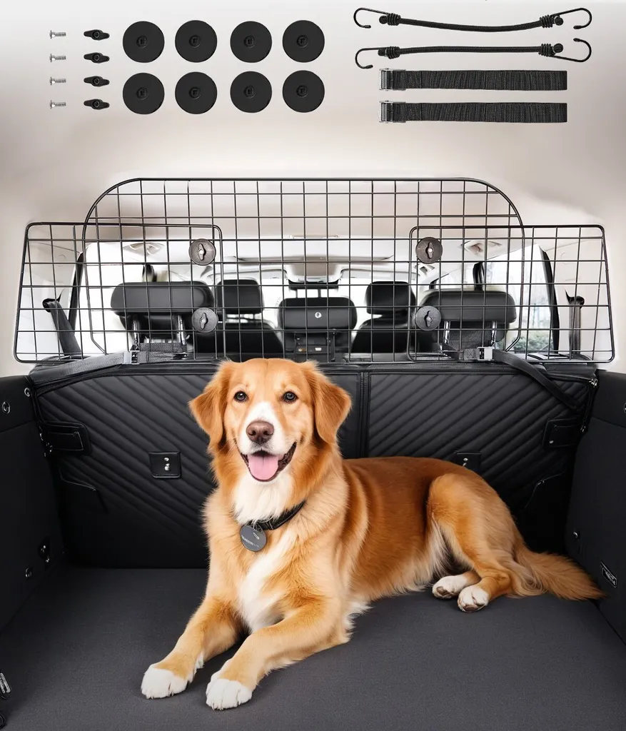 Barrière Voiture Réglable 1525mm - Sécurité Chiens et Bagages