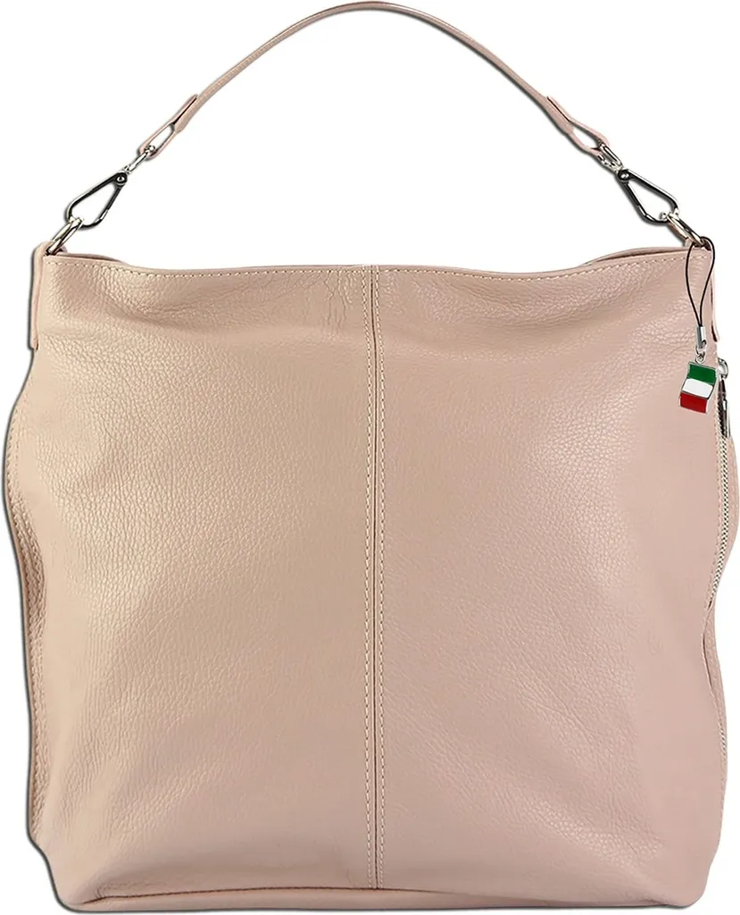 Sac shopper Florence en cuir véritable rose avec grand volume