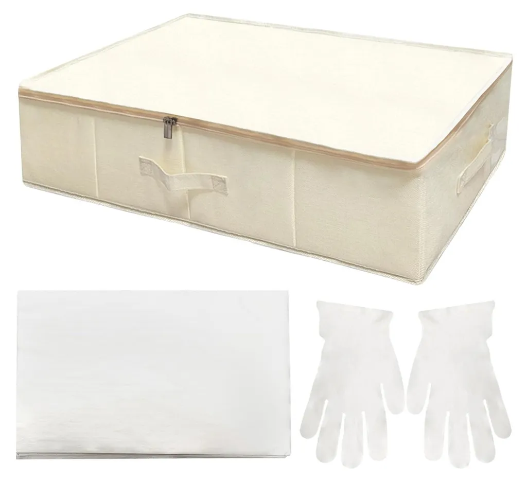 Boîte robe de mariée anti-poussière avec poignée et papier sans acide
