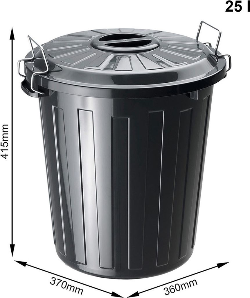 Rotho Mülleimer 25 L Basic - Abfalleimer mit Deckel 37,0 x Produktbild 2
