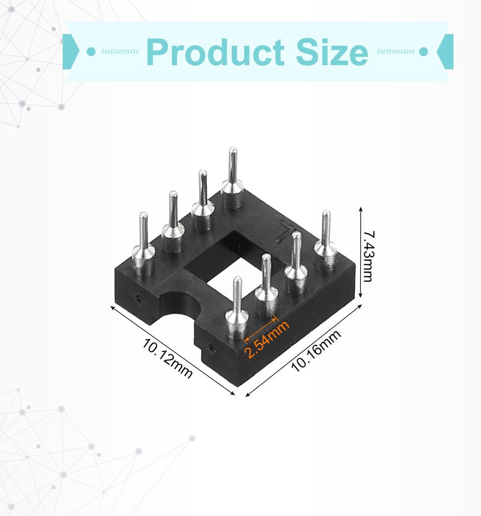 30 Stš¹ck DIP IC Sockel, 8-Pin Dip-IC-Buchsen 2.54 mm Pitch Sockel Adapter L?tanschluss fš¹r Breadboard Projekt, PCB Platinen Design, Schwarz
