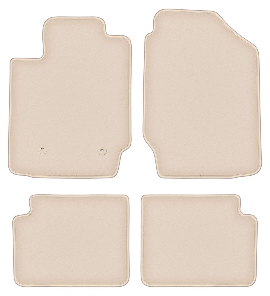 DURBAN Beige Velours-Fußmatten-Set für Toyota Corolla E12/E13 Schrägheck, Kombi, Limousine (2002-2007)