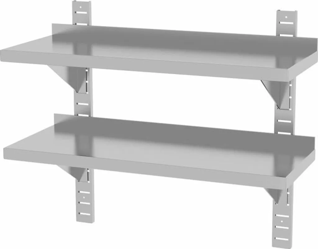 Étagère murale inox double paroi 1400x300 mm HENDI réglable en hauteur