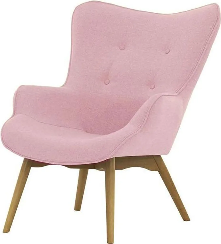 Fauteuil à oreilles aspect chêne Baku 16-like avec dossier ergonomique