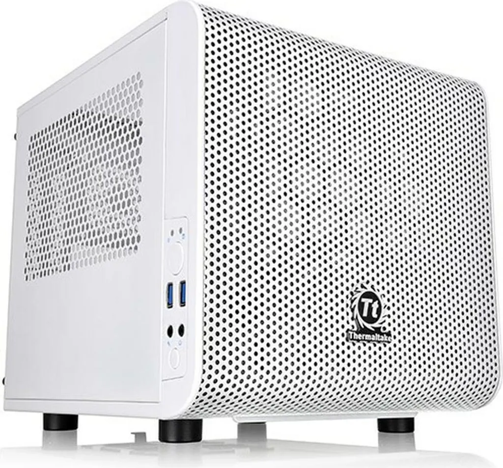 Boîtier Thermaltake Core V1 Snow avec Ventilateur 200mm et Fenêtre Latérale