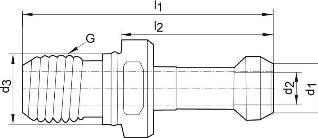 Format Anzugsbolzen JISB6339 BT40 45Grad Innenkühlung