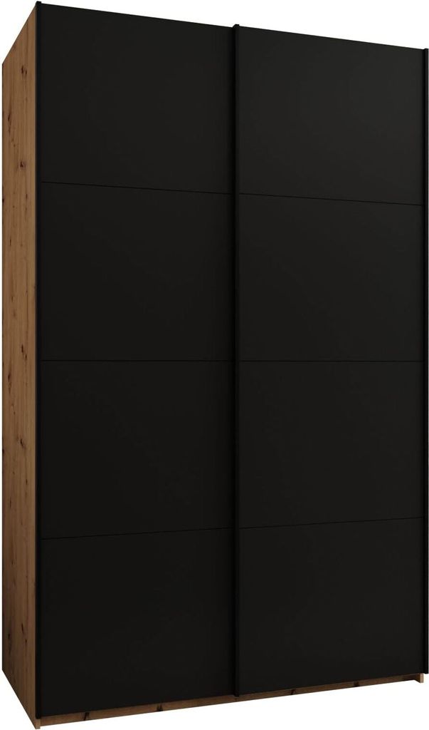 MEBLE KRYSPOL LUX 1 Kleiderschrank - 245,5x160x64cm - Artisan, Schwarz, Schwarz
