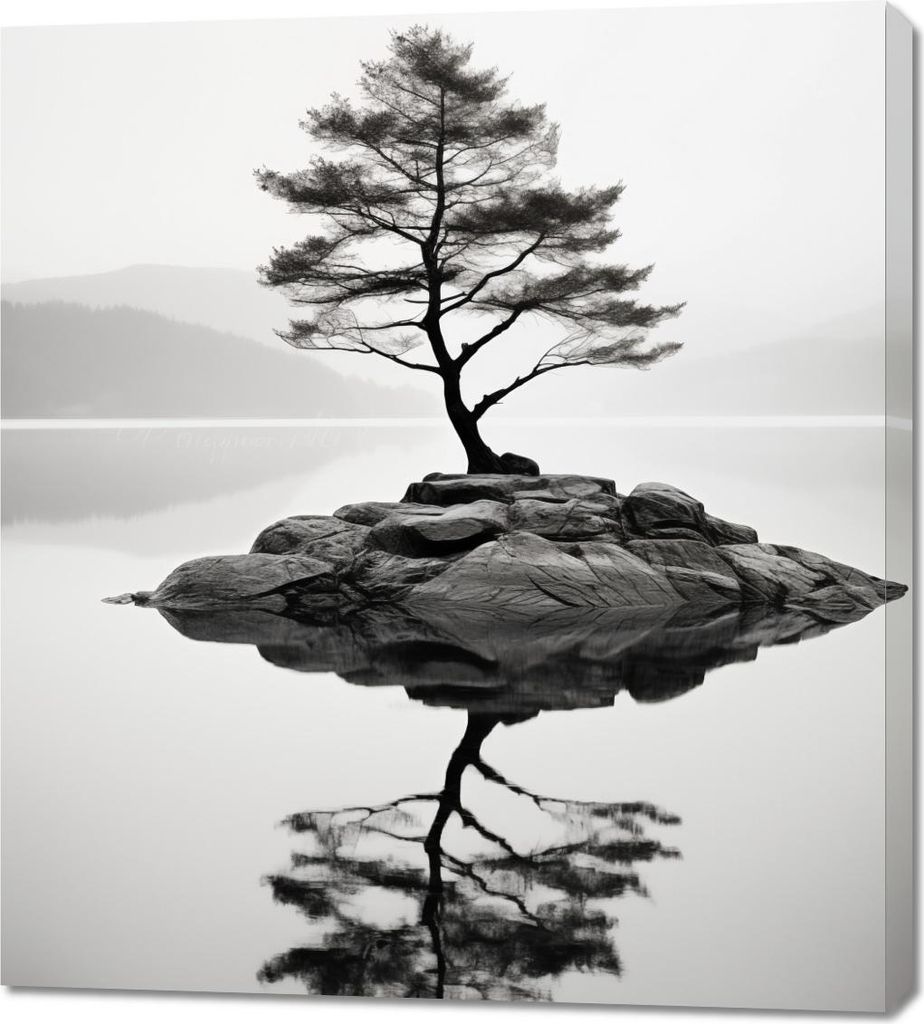 Bild 90x100cm Einsame Baum