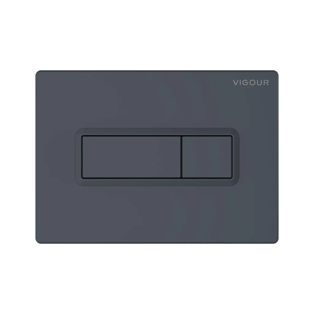 Plaque WC Rinçage Double VIGOUR TEES Design Anthracite Mat Robuste