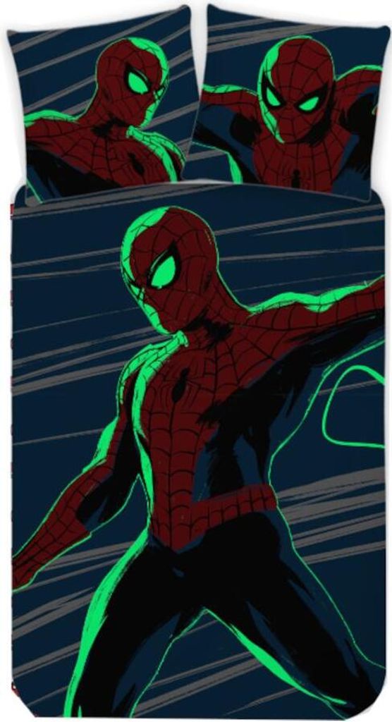 Spiderman Baby- / Kleinkinder Bettwäsche in Blau | Glow in Produktbild 