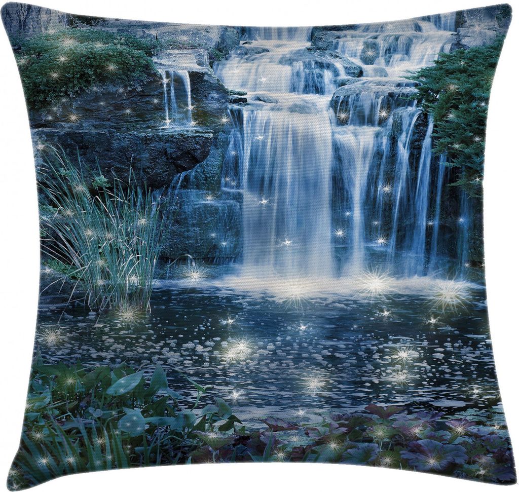 ABAKUHAUS Wasserfall Kissenbezug, Zauberfee Cascade, Waschbar mit Reißverschluss Kissenhülle mit Farbfesten Klaren Farben Beidseitiger Druck, 45 ...
