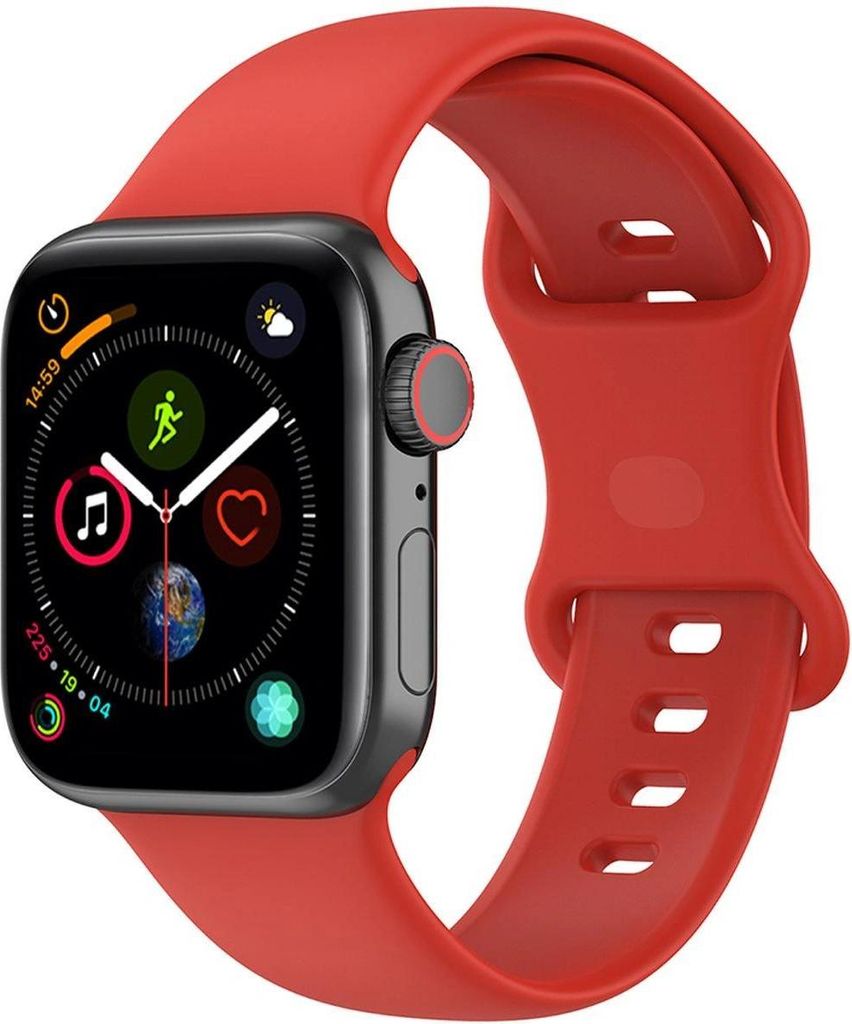 Bizon Strap Uhr Silikon Apple Uhr 44/45/46/49 mm rot