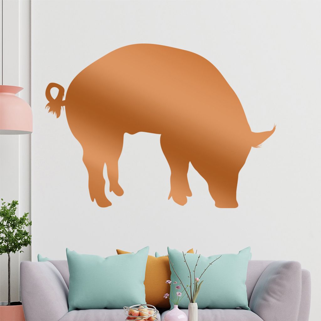 KIWISTAR Schwein Ferkel Wandtattoo in 6 Größen - Wandaufkleber Wall Sticker - Dekoration, Küche, Wohnzimmer, Schlafzimmer, Badezimmer