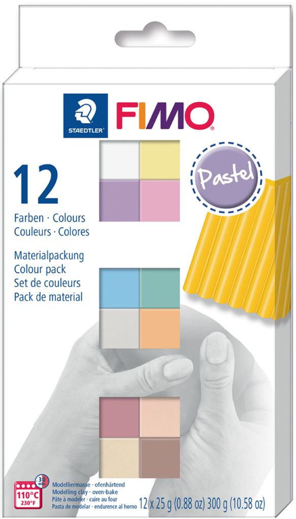 1kg=28,50€ FIMO soft ofenhärtende Modelliermasse 12 x 25g Materialpackung 