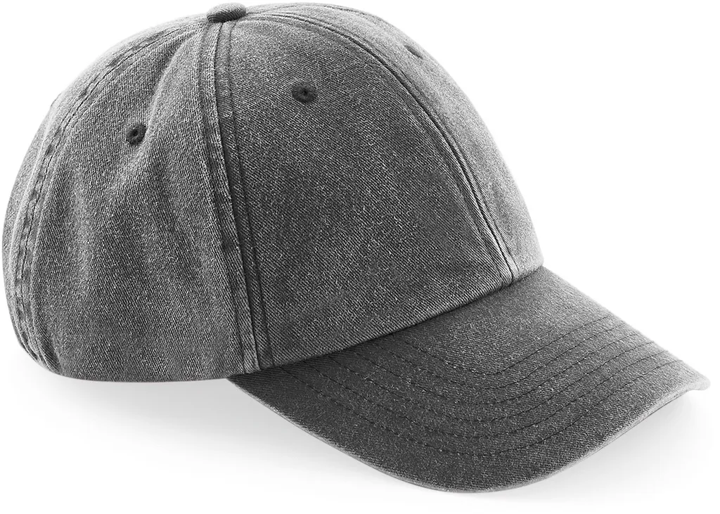 Berretto Beechfield B655 Vintage Nero | Dad Hat Low Profile Regolabile