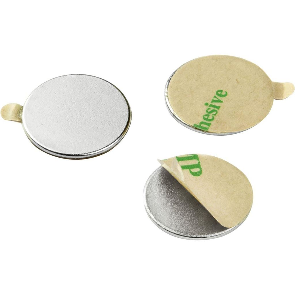 Scheibenmagnete (Rundmagnet) ø 15 mm Magnete selbstklebend Neodym vernickelt