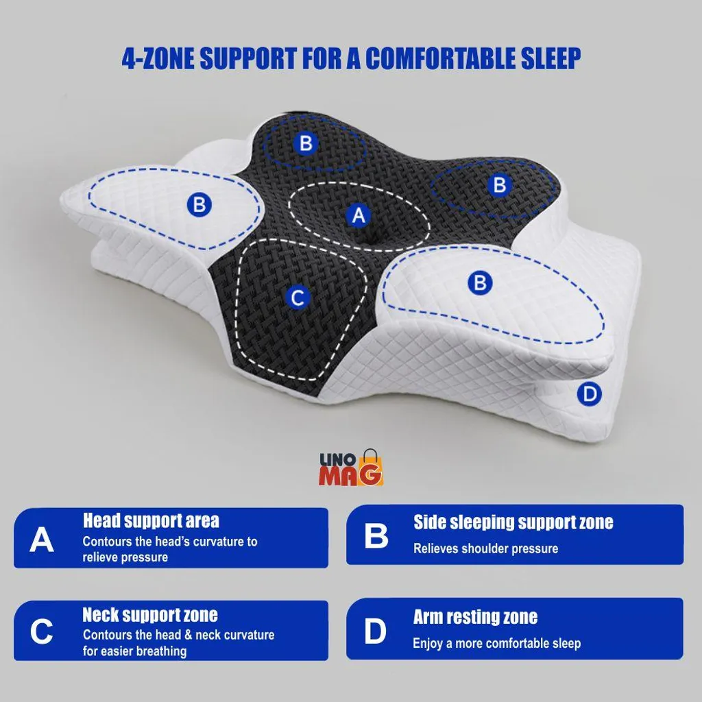 Coussin ergonomique cervical Linomag® mémoire de forme et housse lavable