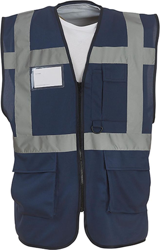 YOKO HVW801 | Herren Multi-Functional Executive Waistcoat - Farbe: Navy - Größe: 3XL