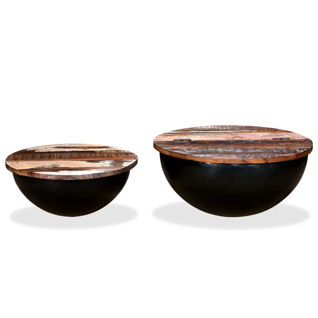 Tables basses de salon en bois massif noir pour décoration contemporaine