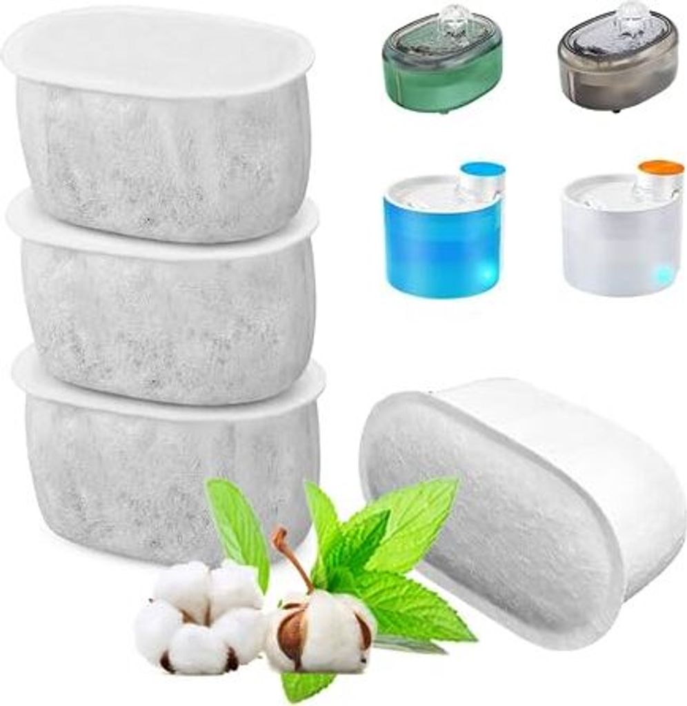 4PCS -Ersatzfilter, kompatible W300/W500 -Katzentrinkbrunnen, 2L/67oz Automatische Haustierwasserspender Brunnenzubehör