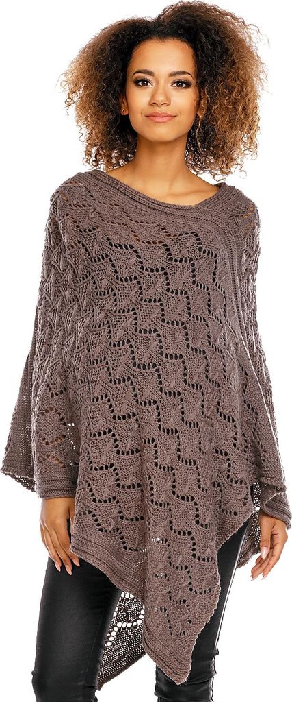 PeeKaBoo Damen-Poncho Bassur mokka One size