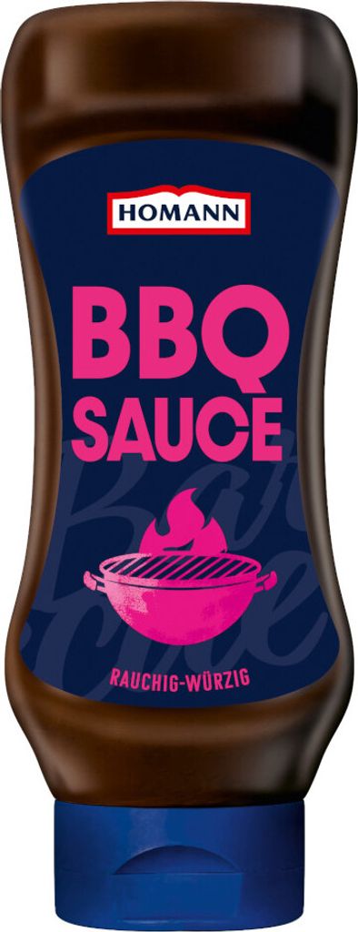 Homann Barbecue Sauce rauchig würziger Geschmack Flasche Produktbild 