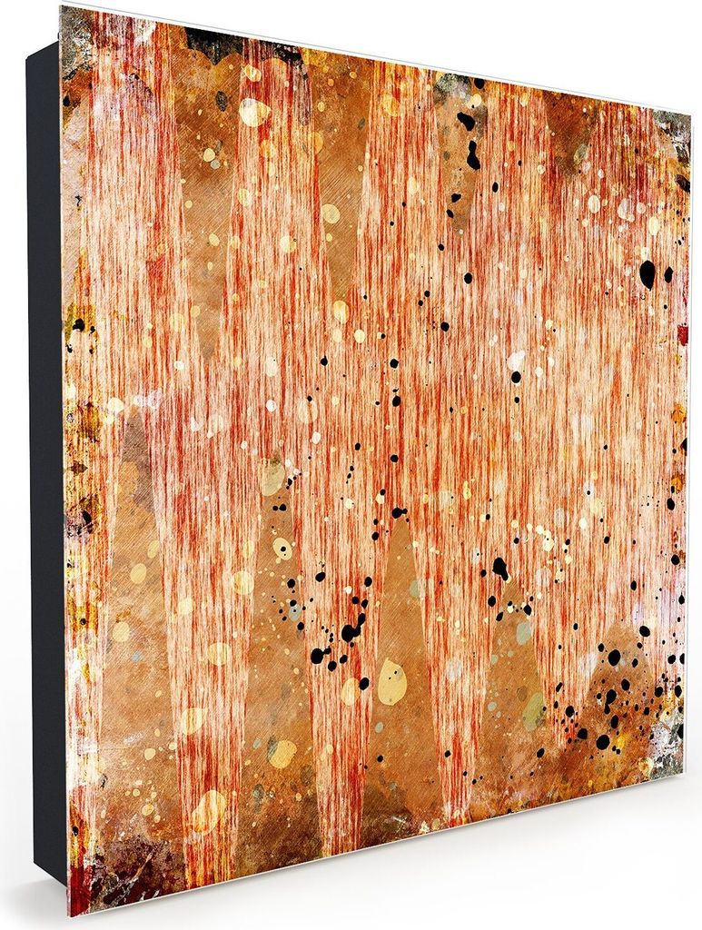 Nachbildung-Schlüsselkasten, Magnetpinnwand und Memoboard mit Glasfront Motiv Vintage Streifen