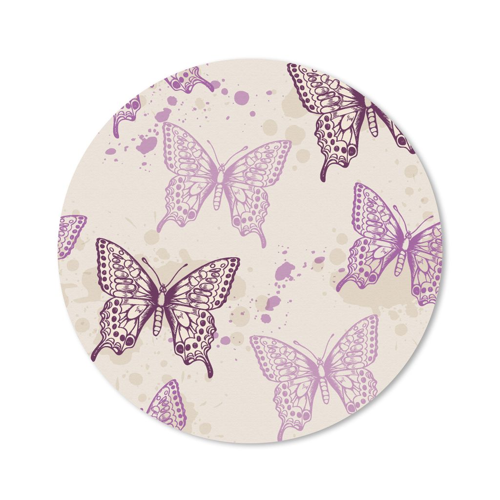 MuchoWow Mauspad Mousepad Tiere - Muster - Schmetterling 40x40 cm - Mousepads - Maus Mat - Pad - Mausunterlage - Schreibtisch Accessoires
