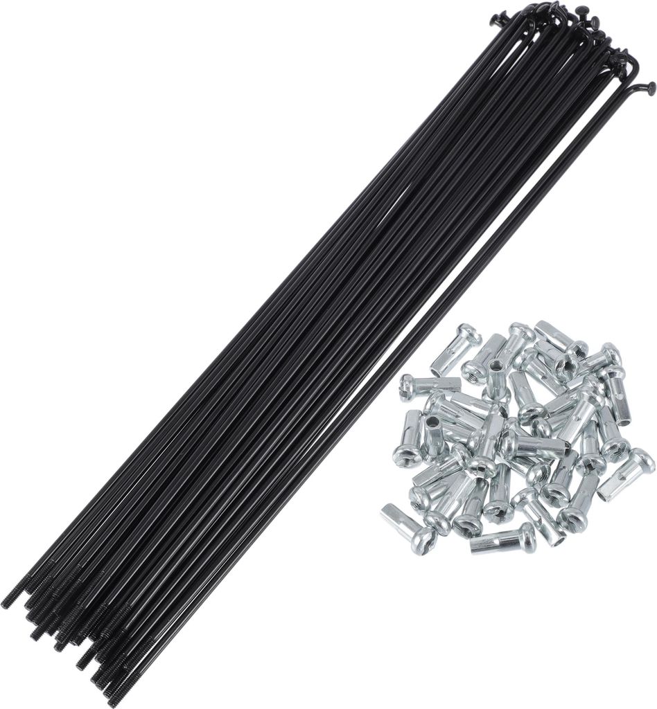 1 Satz Universal-Fahrradspeichen 13G 231mm Länge Fahrradrad-Speichen-Nippel Schwarz 45 Stahl