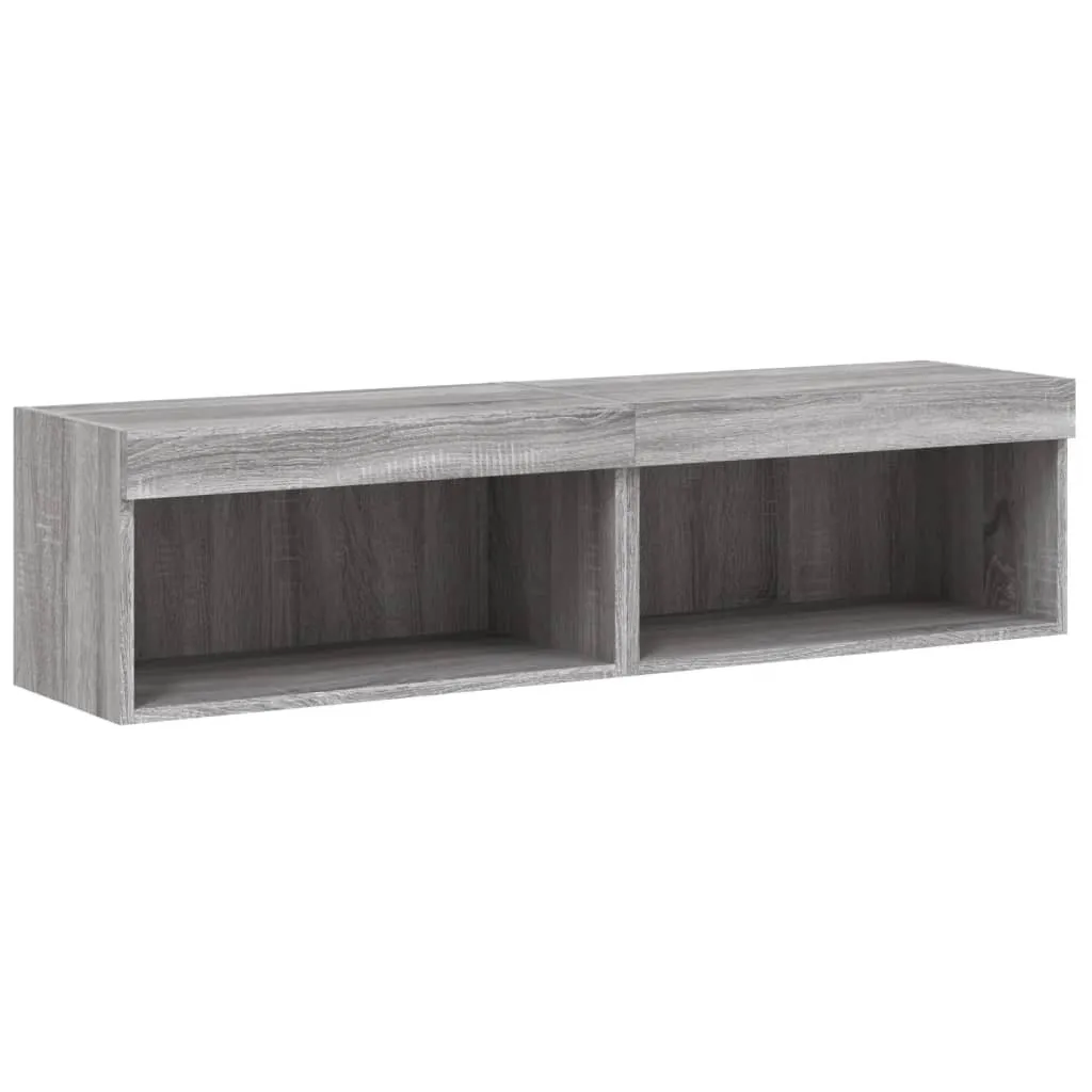 Set 2 Porta TV Sospesi Grigio Sonoma con LED - Look Minimalista 60cm - 7