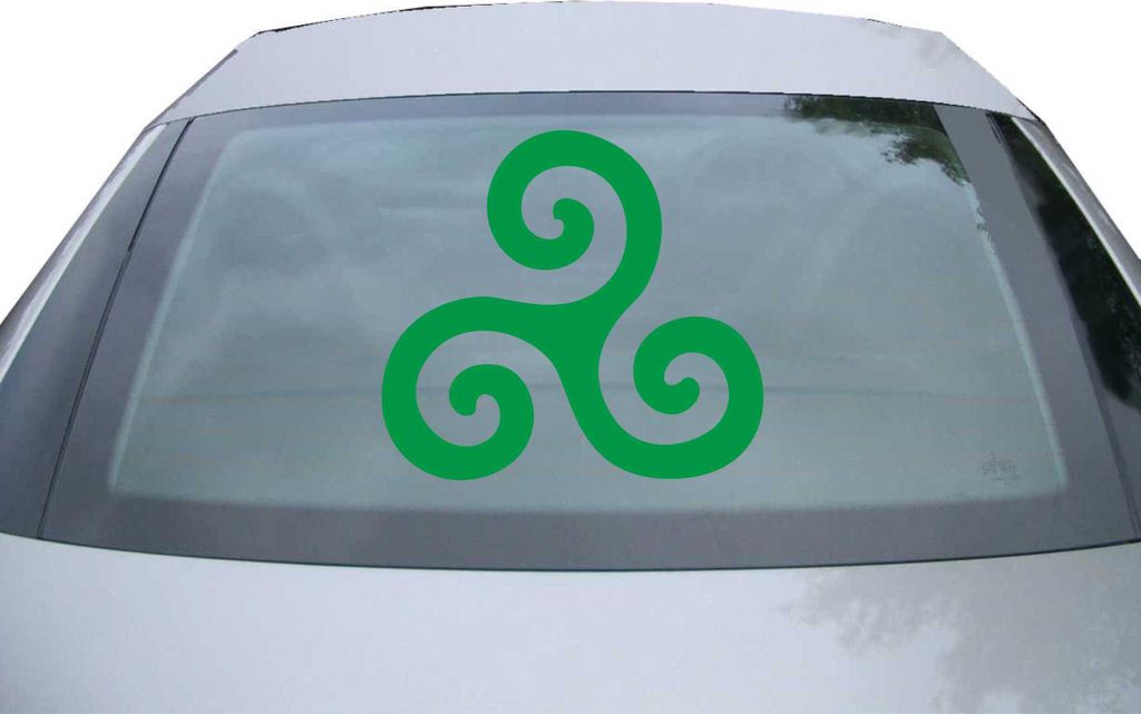 Indigos UG - Aufkleber Heckscheibe & Motorklappe DE2229 - grün - 600x549 mm - Triskele - Auto Scheiben Fenster Heckklappe Tuning Racing JDM - Die cut