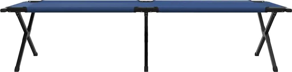 Lit de camp bleu contre le mal de dos - Couchage stable 210x80x46 cm