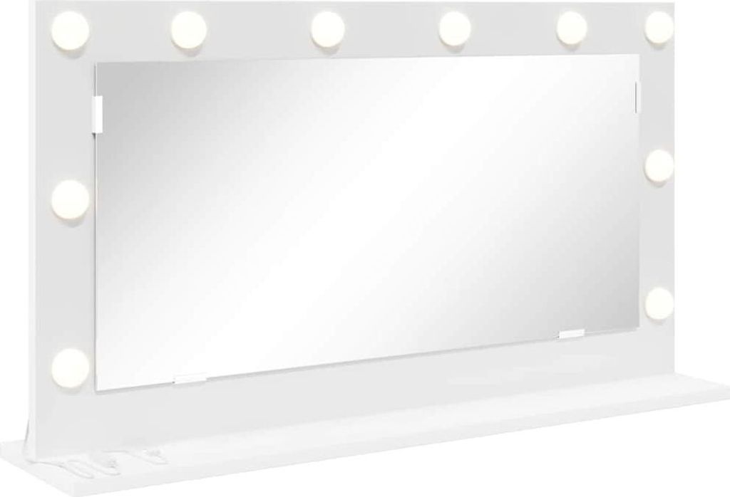 vidaXL Vanity zrkadlo biele 80 x 45 x 18 cm sklo a dyhované Obrázok produktu 
