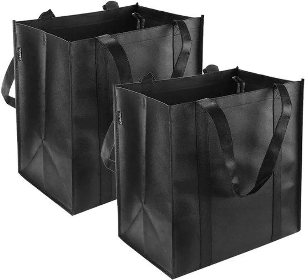 Sac de Pique-nique et Camping Pliable Noir Lot de 2 Grande Contenance