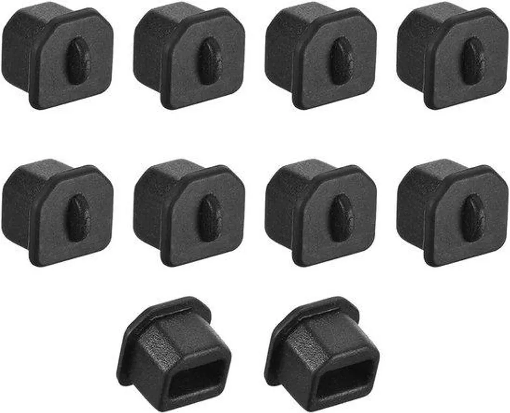 Câble USB anti-poussière noir 8mm avec capuchon silicone de protection