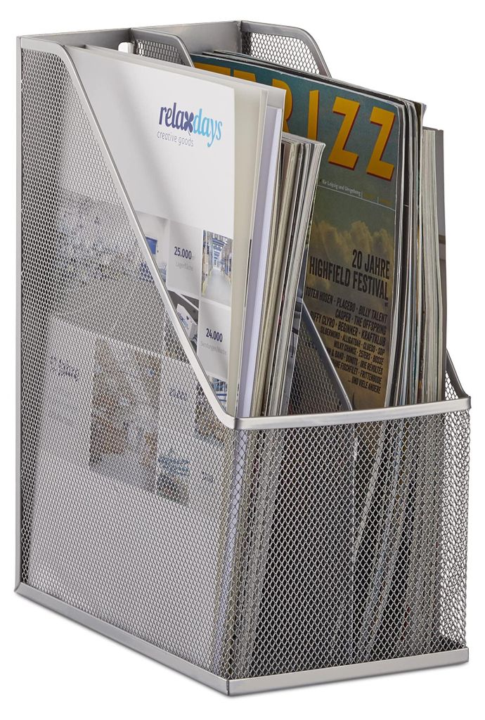 Zakladač na časopisy s 2 priehradkami RD2495, strieborná Obrázok produktu 