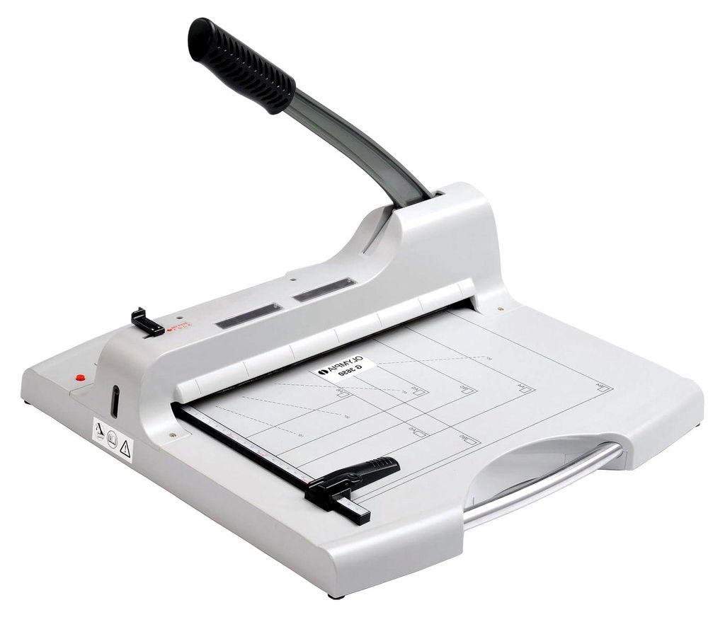 G 3650 Profi Stapelschneider für Papier (DIN A4, 50 Blatt, Laserschnittlicht, Metall Schneidemaschine für Büro, Papierschneidemaschine mit Schni...