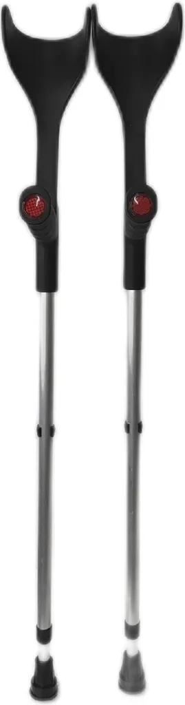 Béquilles aluminium noir réglables pour marche adulte x2 Pepe