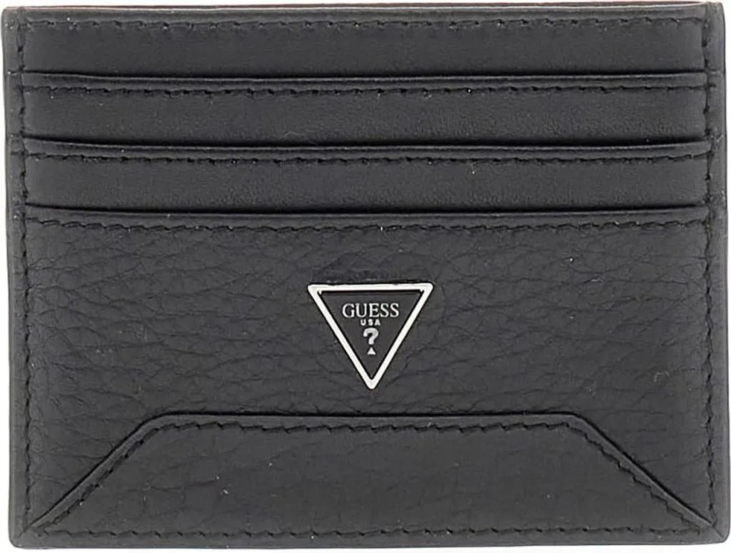 Porte-cartes de crédit Guess Barcellona Noir en Similicuir de Qualité