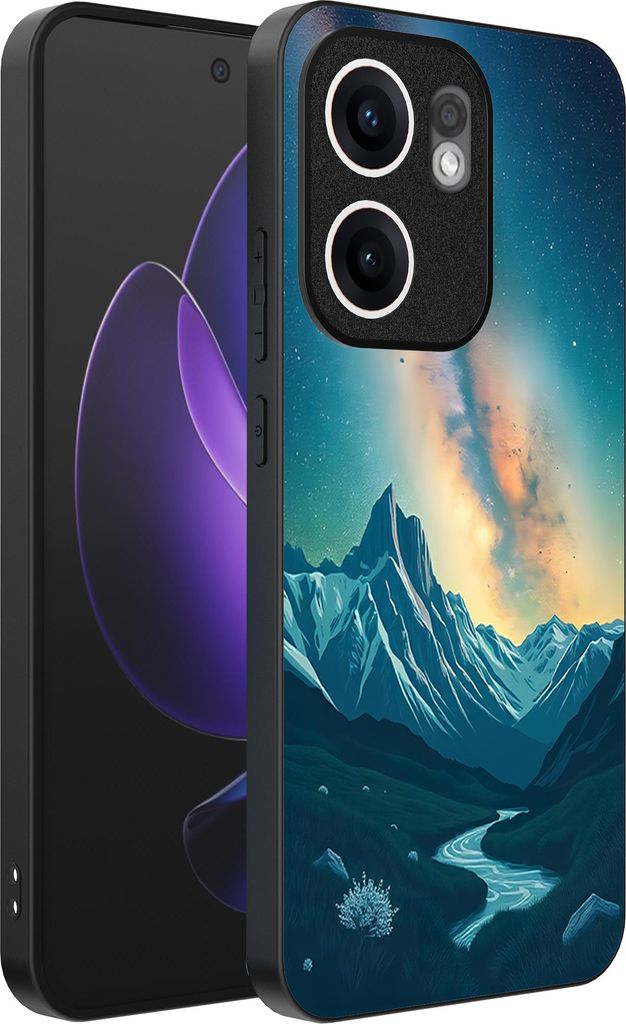 Smartphonica Telefon Fall geeignet für Oppo Reno 13F mit Sternenhimmel Impressum - TPU Backcover Fall mit Raum und Milkyway Design