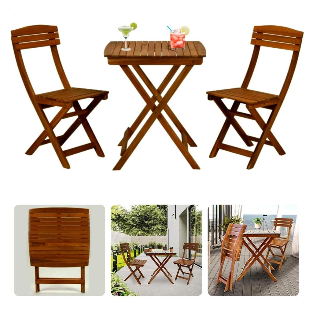 Bistroset - Gartentisch und klappbare Gartenstühle