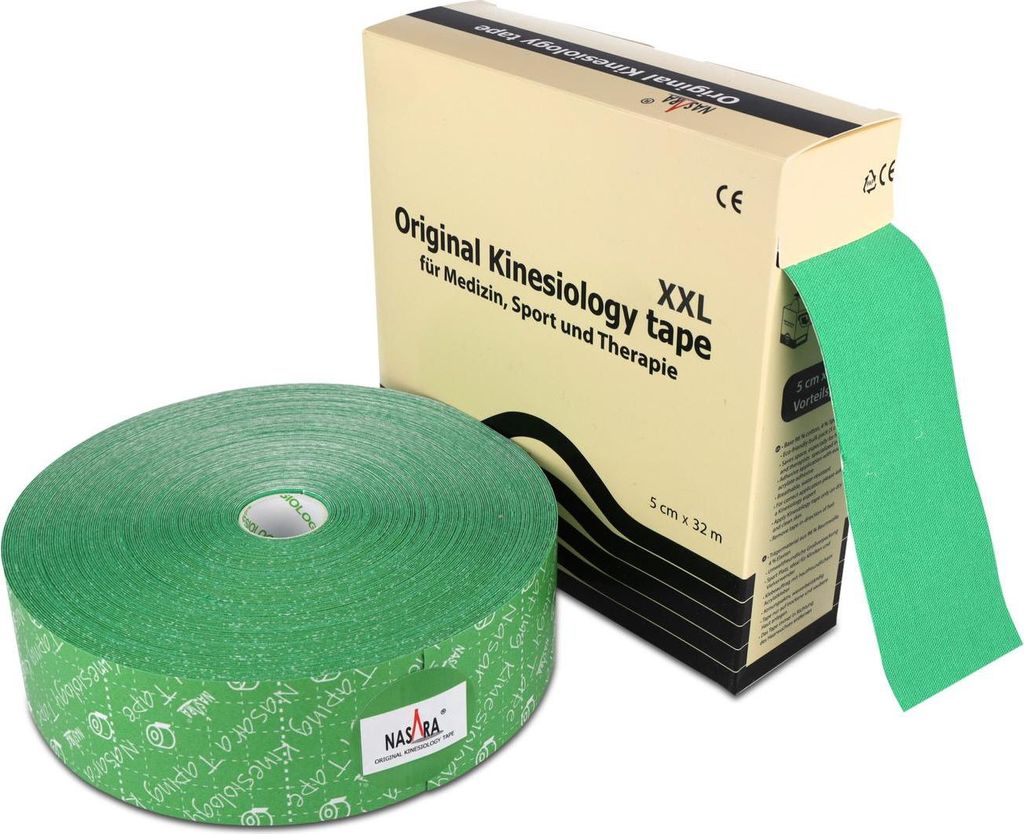 NASARA Kinesiologie Tape 5cm x 32m : Grün Farbe: Grün