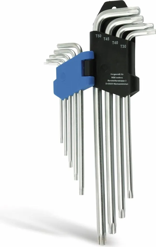 Clés mâles coudées T10-50 BGS 793 pour vis difficiles d'accès - 9 pcs - 2